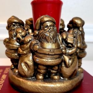 Vintage molded Santa Christmas votive/ tea light candle holder